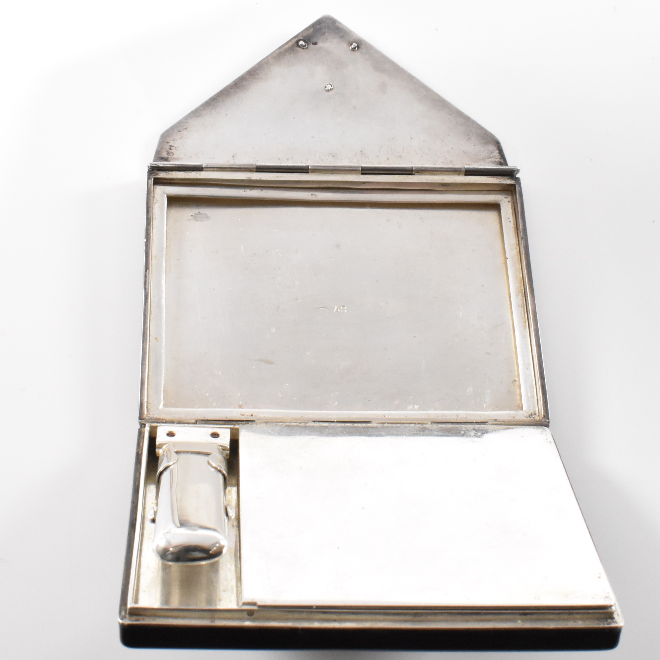 FRENCH ART DECO SILVER ENAMEL & COMPACT VANITY CASE - Image 3 of 3