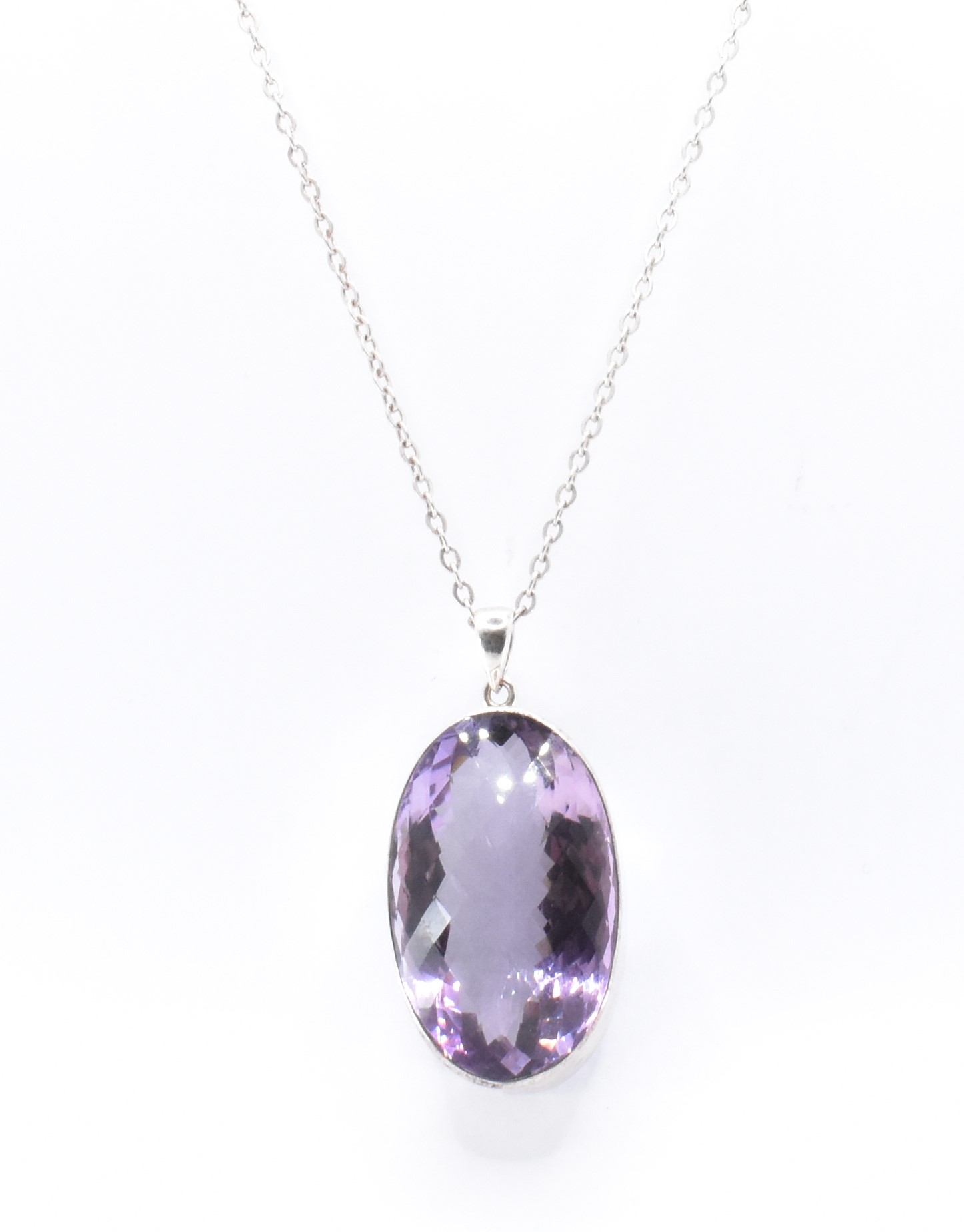 925 SILVER AMETHYST PENDANT NECKLACE & RING. - Image 8 of 8