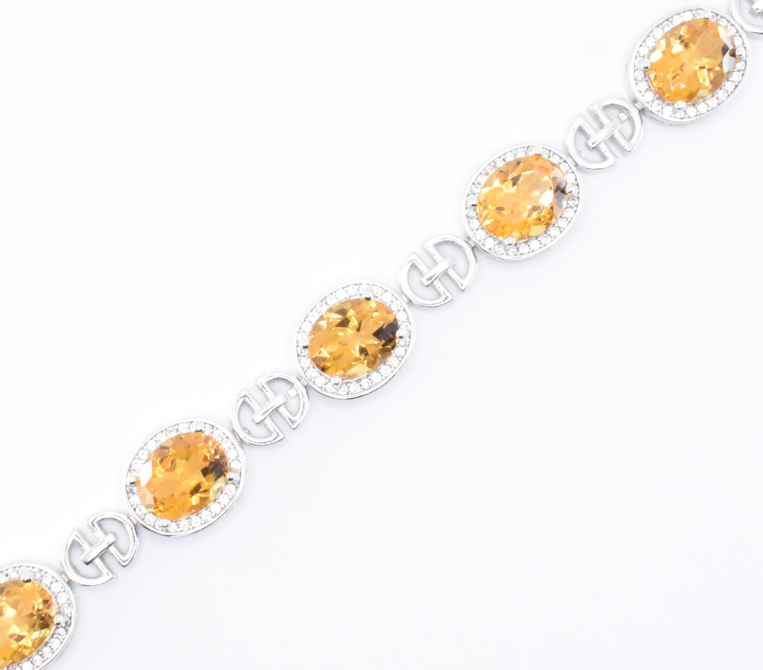 SILVER & CITRINE LINE BRACELET - Image 2 of 5