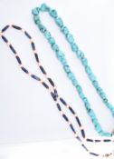 TWO GEMSTONE STRUNG NECKLACES