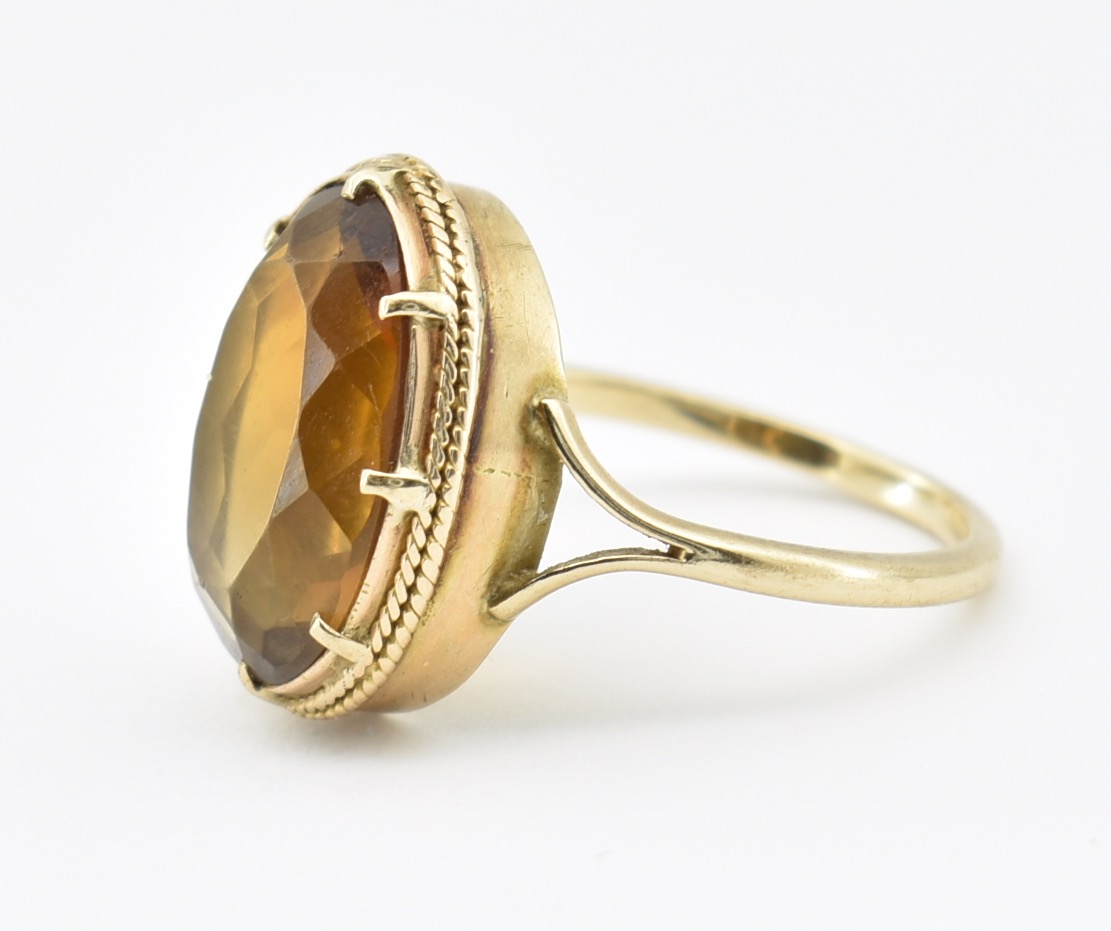 9CT GOLD & CITRINE DRESS RING - Image 2 of 3