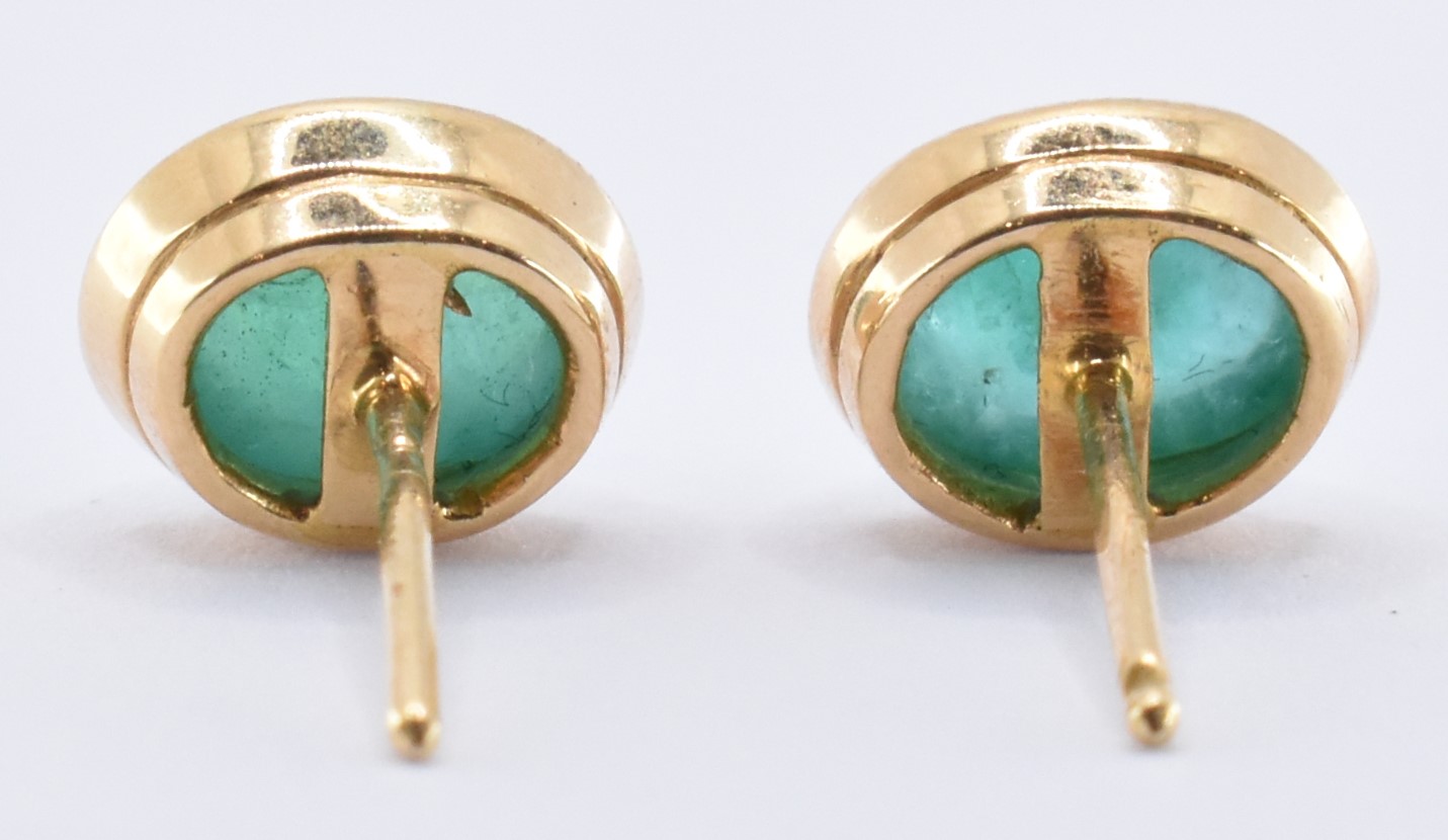 WITH DRAWN PAIR OF 18CT GOLD & EMERALD EARRINGS - Image 3 of 4