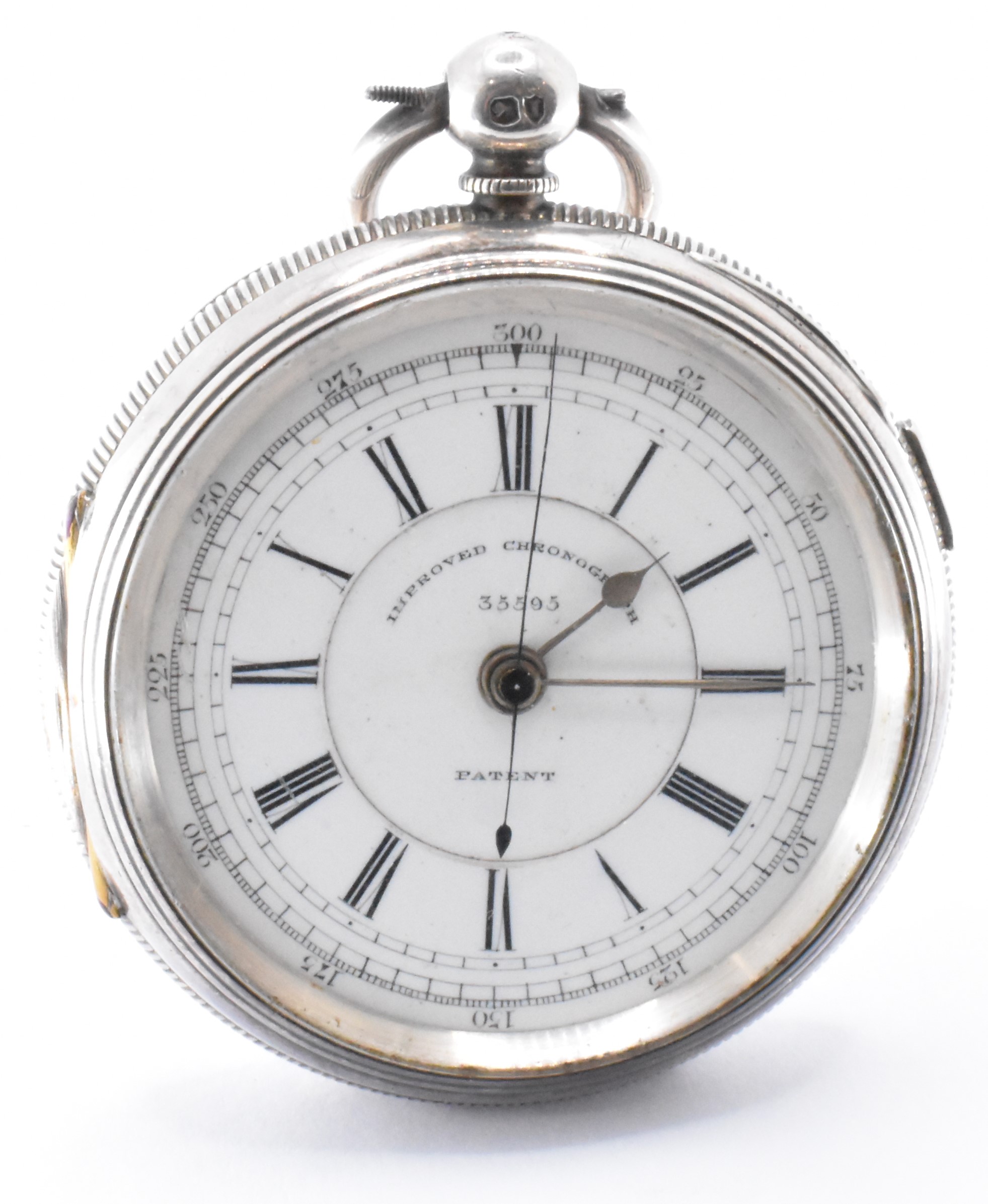 VICTORIAN SILVER IMPROVED CHRONOGRAPH POCKET WATCH - Image 2 of 5