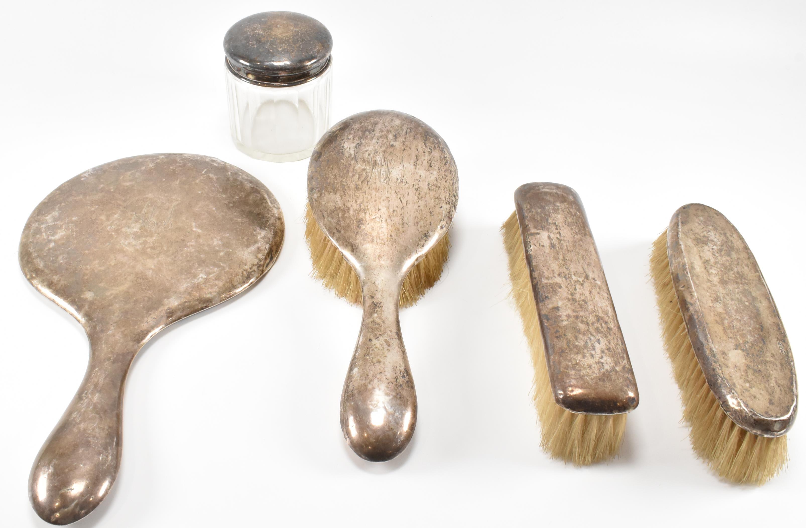 1920'S SILVER BACKED DRESSING TABLE ITEMS