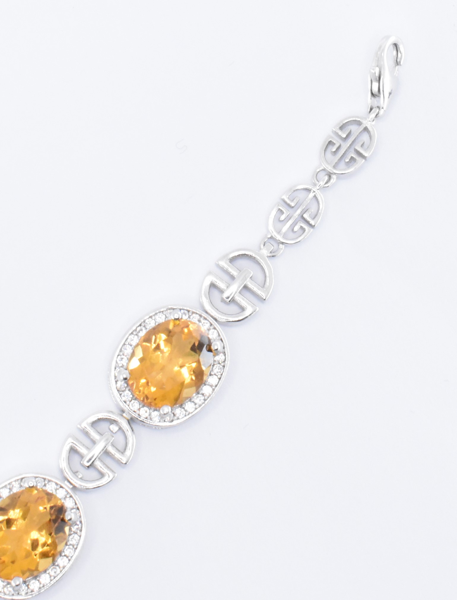 SILVER & CITRINE LINE BRACELET - Image 3 of 5