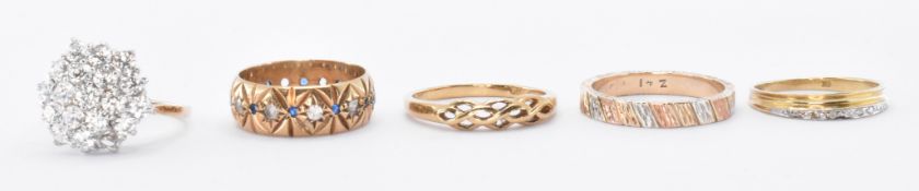 FIVE 9CT GOLD RINGS