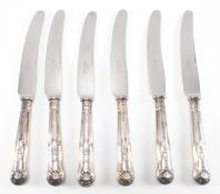 SIX COOPER BROTHERS & SONS SILVER HANDLED KNIVES