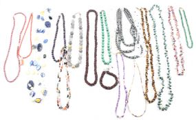 ASSORTED GEMSTONE & PEARL NECKLACES