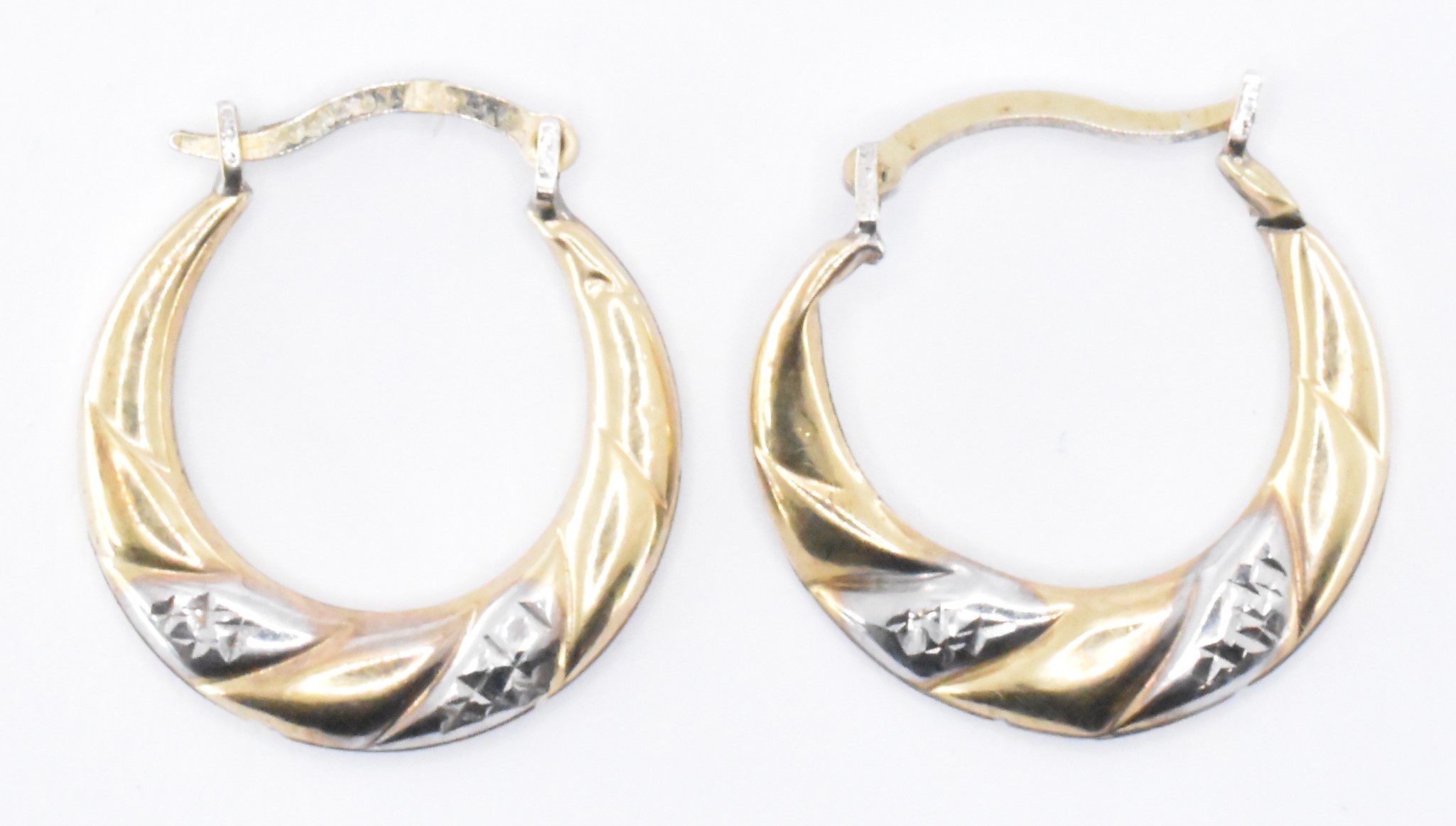 PAIR 9CT YELLOW GOLD HOOP EARRINGS