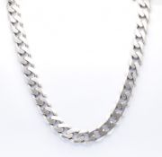 ITALIAN SILVER GENTS CURB LINK CHAIN NECKLACE