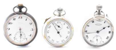 FIVE 20TH CENTURY OPEN FACE POCKET WATCHES