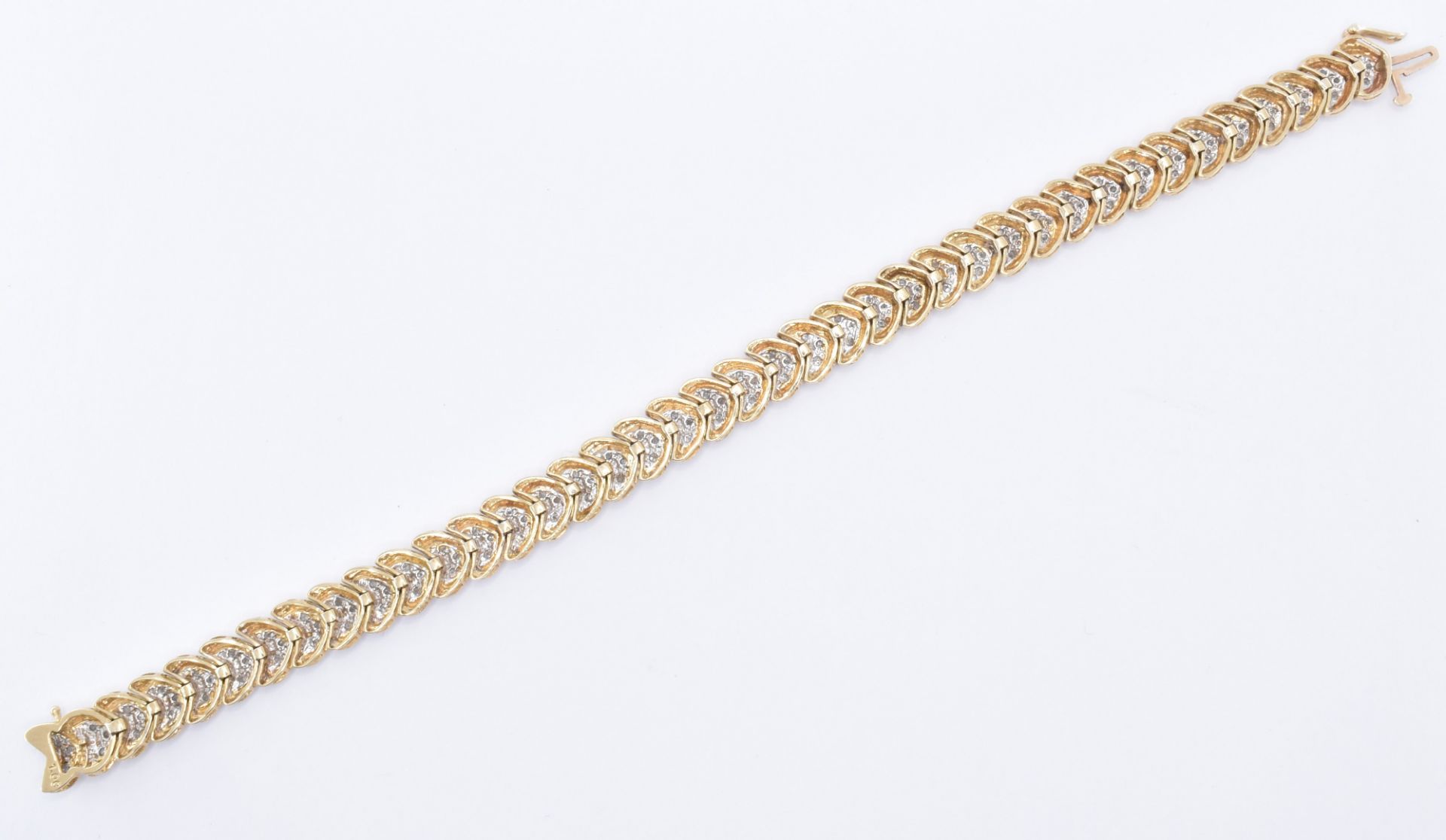 HALLMARKED 9CT GOLD & DIAMOND BRACELET - Bild 5 aus 6