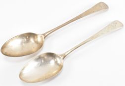 TWO GEORGE III SILVER HALLMARKED SPOONS