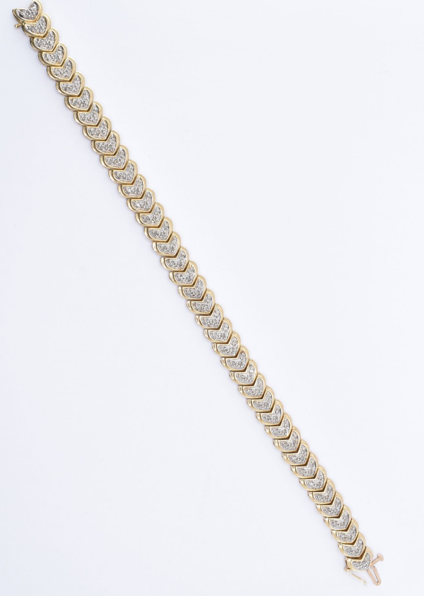 HALLMARKED 9CT GOLD & DIAMOND BRACELET