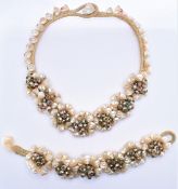 1940s MIRIAM HASKELL TURBO SHELL NECKLACE BRACELET PARURE