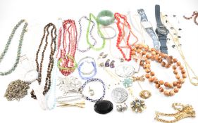 COLLECTION OF COSTUME JEWELLERY & WATCHES