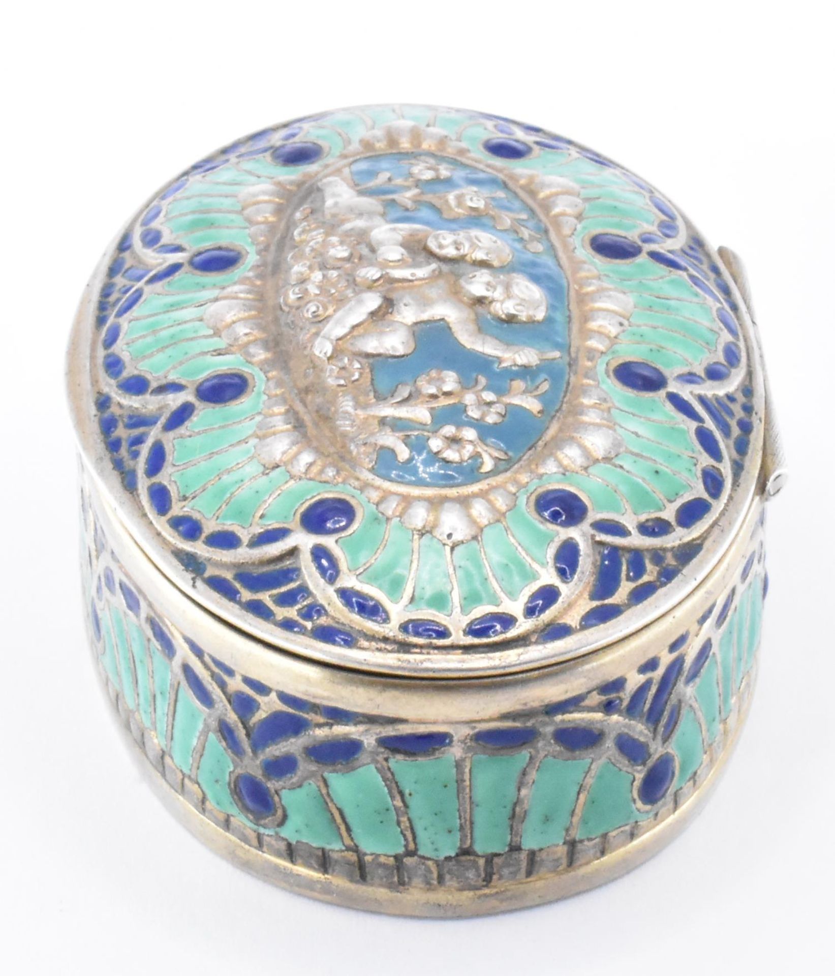 SILVER ENAMELLED PILL BOX - Bild 3 aus 5