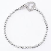 14CT WHITE GOLD & DIAMOND LINE BRACELET