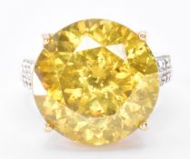 18CT GOLD SPHALERITE & DIAMOND DRESS RING