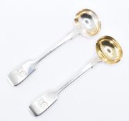 PAIR OF VICTORIAN CHAWNER & CO SILVER MUSTARD SPOONS