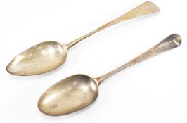 TWO GEORGE III SILVER HALLMARKED TABLE SPOONS