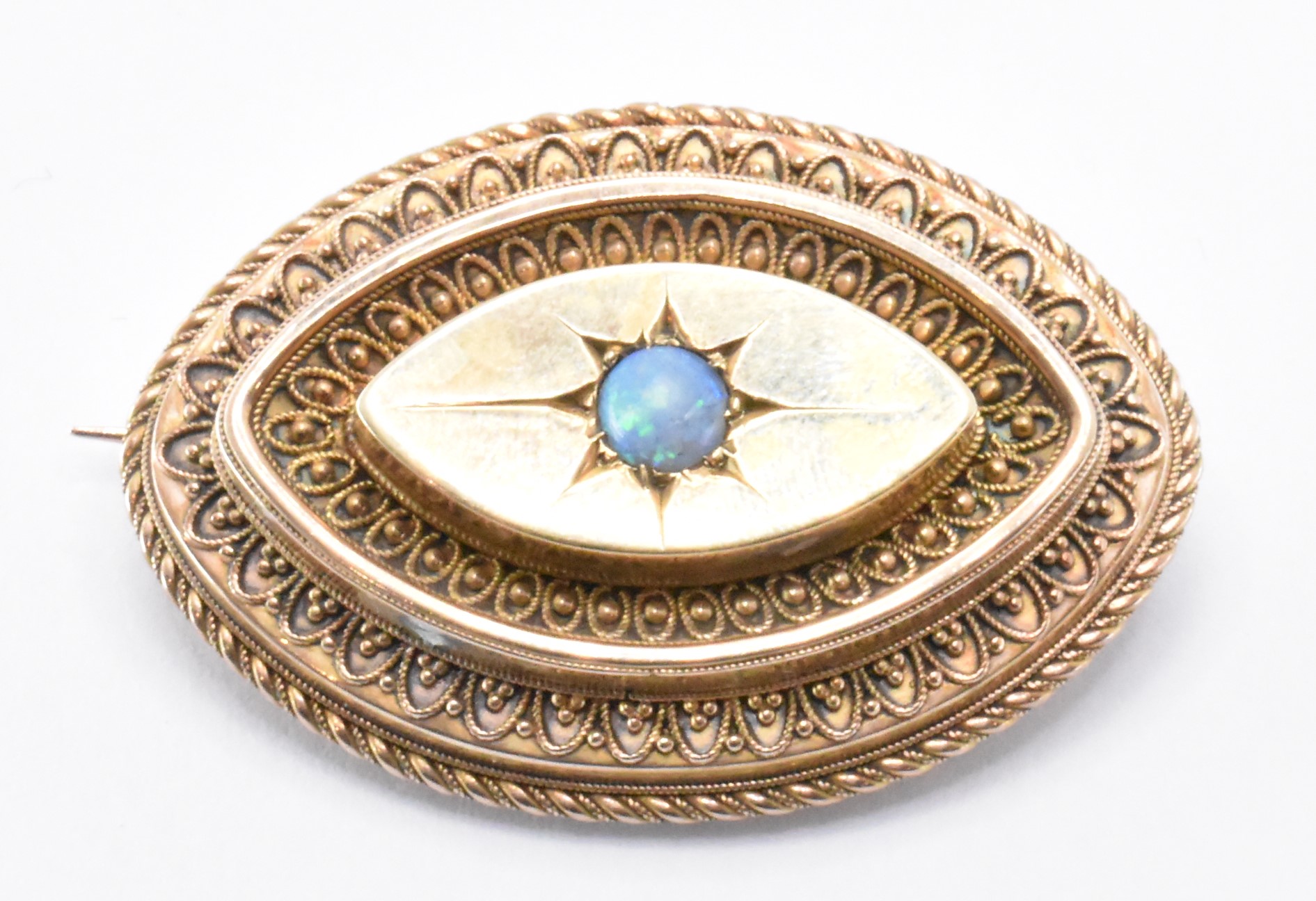 VICTORIAN 9CT GOLD & OPAL BROOCH