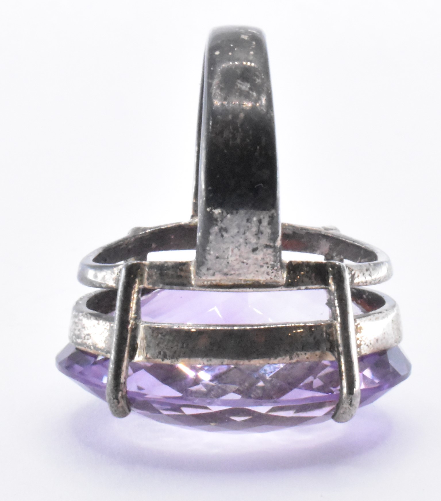 925 SILVER AMETHYST PENDANT NECKLACE & RING. - Image 6 of 8