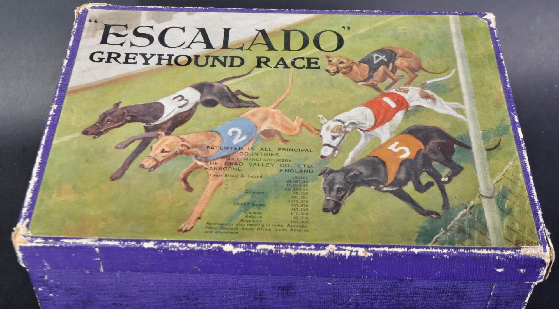 EARLY 20TH CENTURY CHAD VALLEY ESCALADO GREYHOUND RACING GAME - Bild 4 aus 4