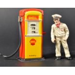 VINTAGE GERMAN MADE TINPLATE PETROL PUMP AND ATTENDANT