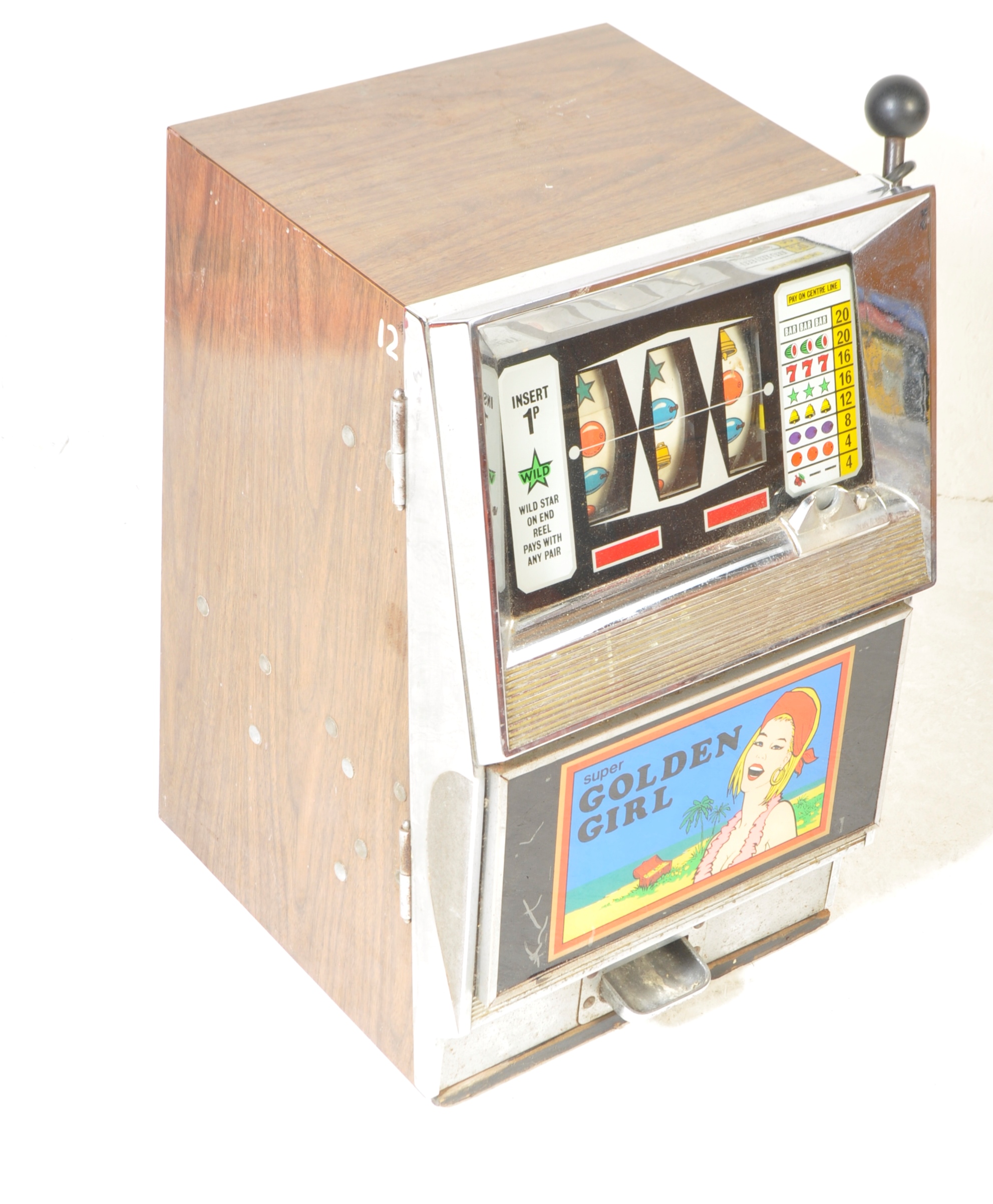 BALLY - SUPER GOLDEN GIRL - VINTAGE ONE ARM BANDIT SLOT MACHINE - Image 2 of 9