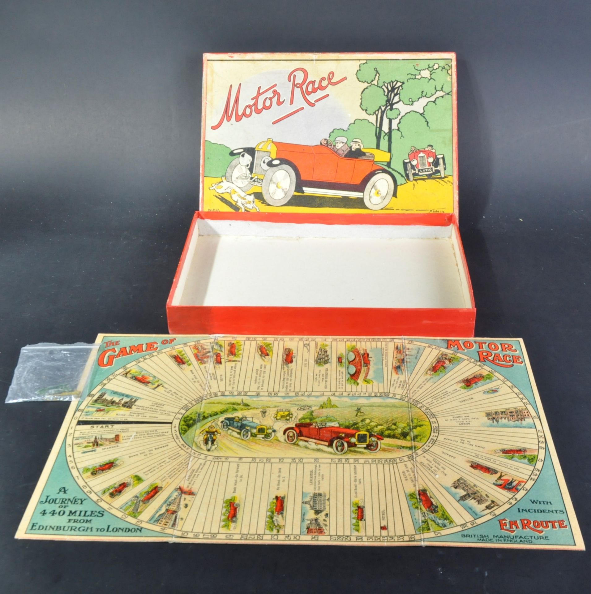 EARLY 20TH CENTURY BRITISH MADE MOTOR RACING BOARD GAME