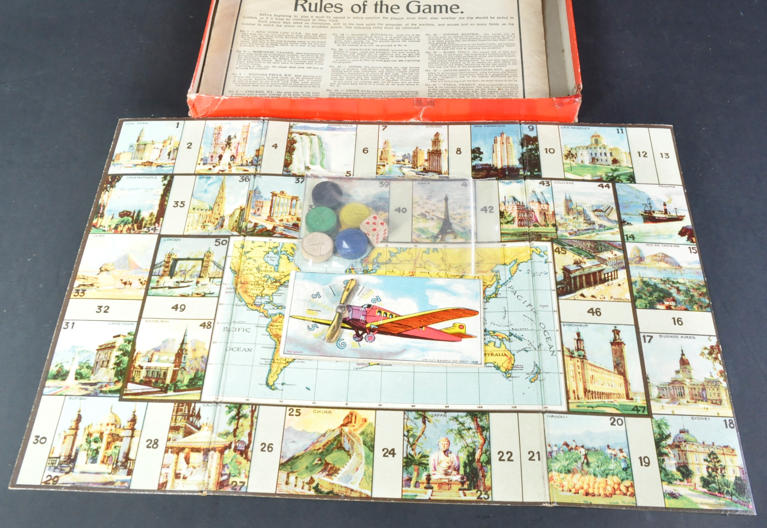 VINTAGE SPEARS MADE ' FLIGHT AROUND THE WORLD ' BOARD GAME - Image 2 of 5