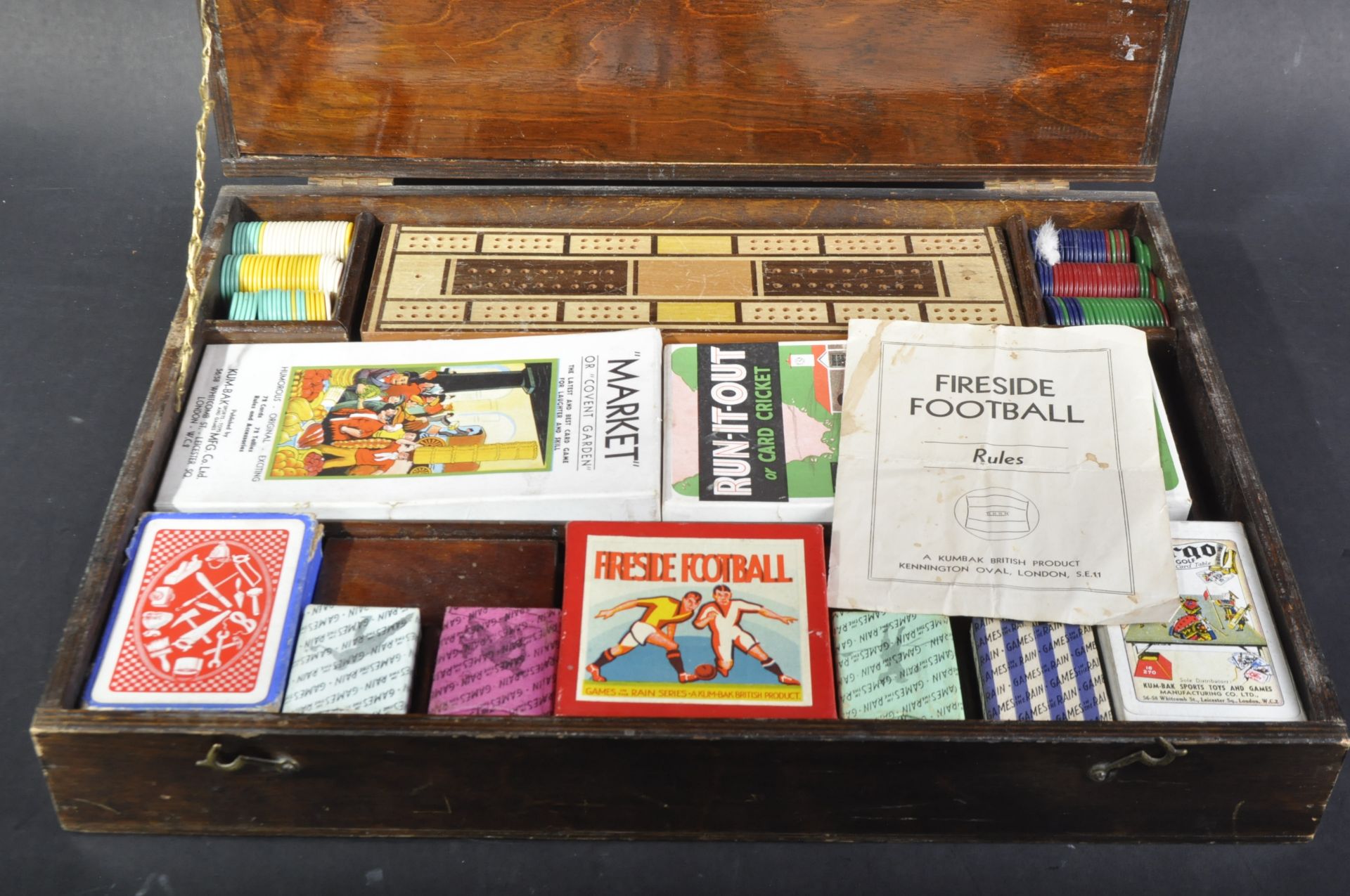 VINTAGE WOODEN COMPENDIUM OF VINTAGE GAMES - Image 3 of 6