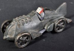 VINTAGE AMERICAN HUBLEY MADE CAST IRON RACING CAR