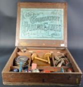 VINTAGE F.H AYRES PARLOUR GAMES IN WOODEN BOX