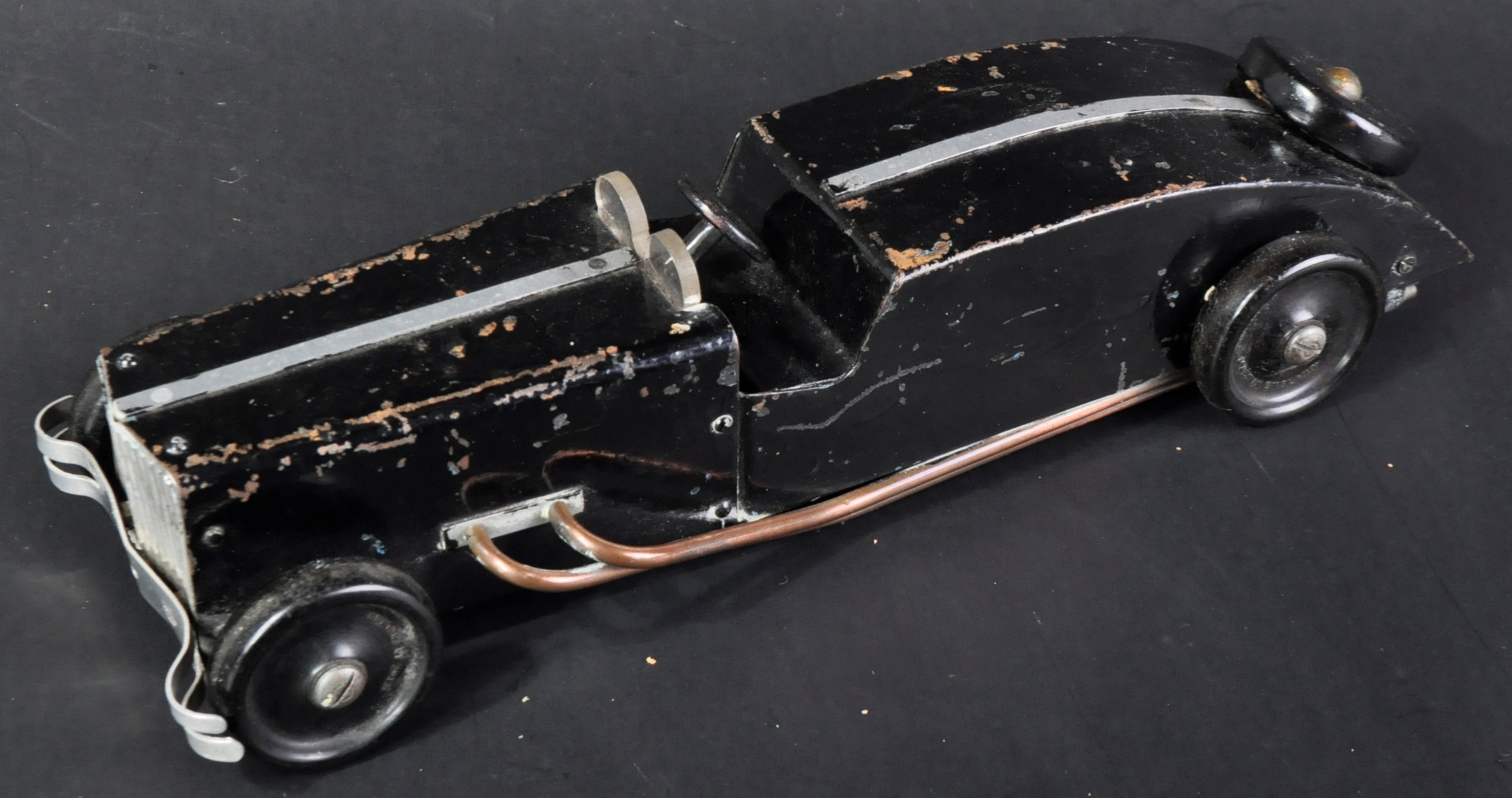 VINTAGE BRITISH MADE TINPLATE MODEL SPORTS CAR - Image 2 of 5