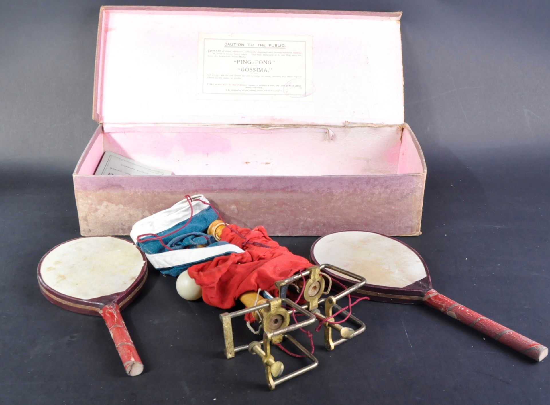 LATE 19TH CENTURY J JAQUES TABLE TOP PING PONG GAME