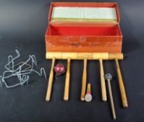 LATE 19TH CENTURY VICTORIAN TABLE TOP CROQUET SET