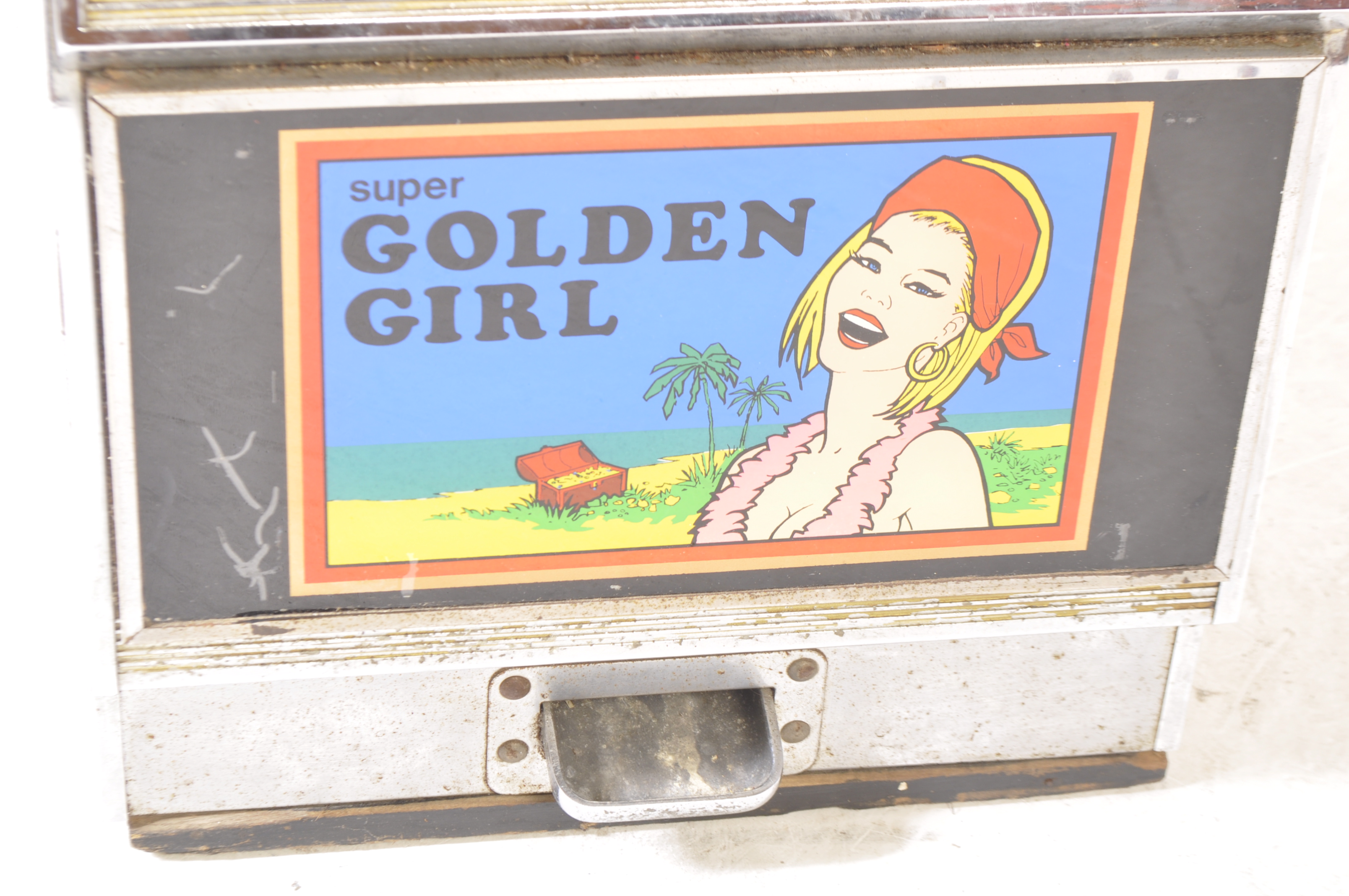BALLY - SUPER GOLDEN GIRL - VINTAGE ONE ARM BANDIT SLOT MACHINE - Image 5 of 9