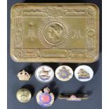 WWI FIRST WORLD WAR PRINCESS MARY GIFT TIN & SWEETHEART BROOCHES
