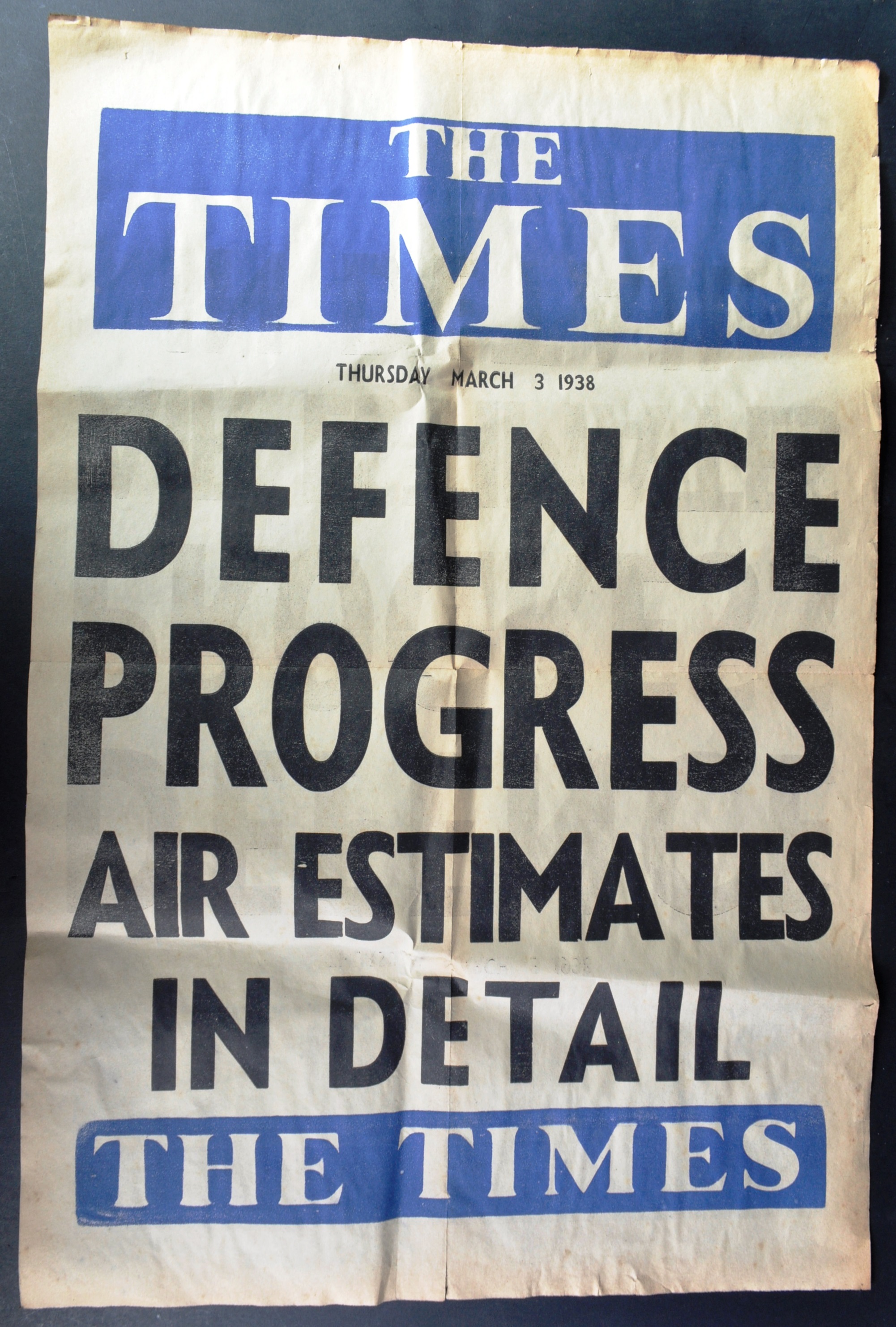 ORIGINAL WWII NEWSPAPER STAND HEADLINE SHEET POSTERS - Image 4 of 4