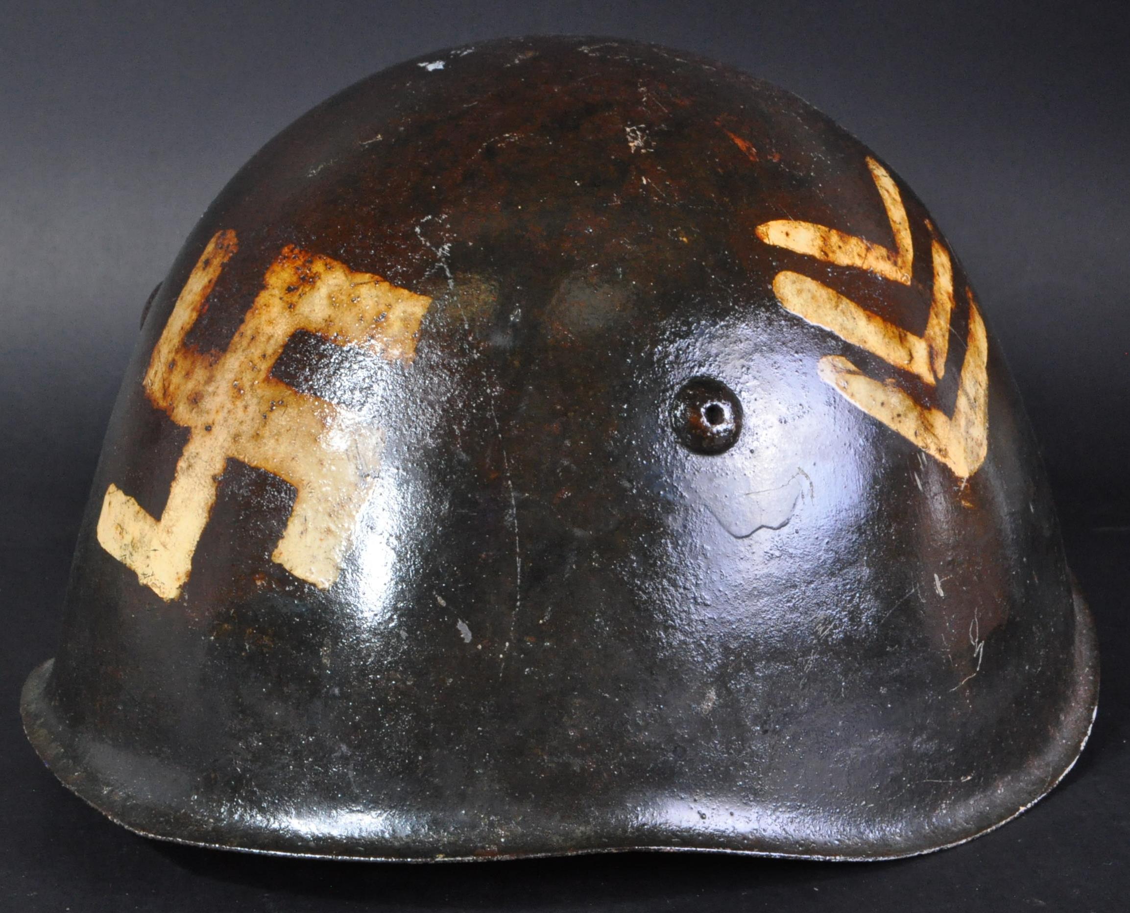 WWII SECOND WORLD WAR PAINTED RELIC ITALIAN FORCES HELMET