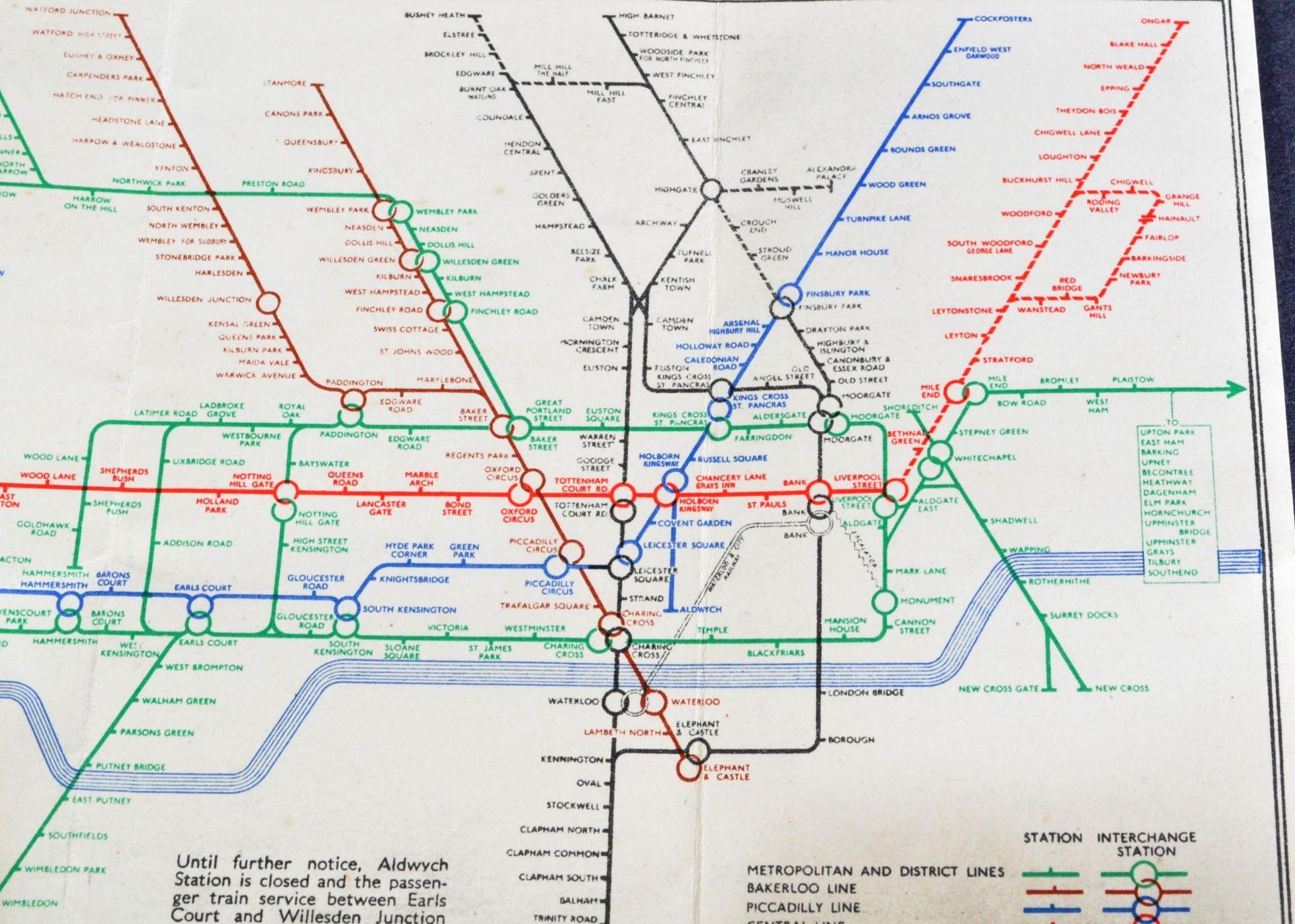 WWII SECOND WORLD WAR 1941 LONDON UNDERGROUND ISSUED SHELTER MAP - Image 3 of 6