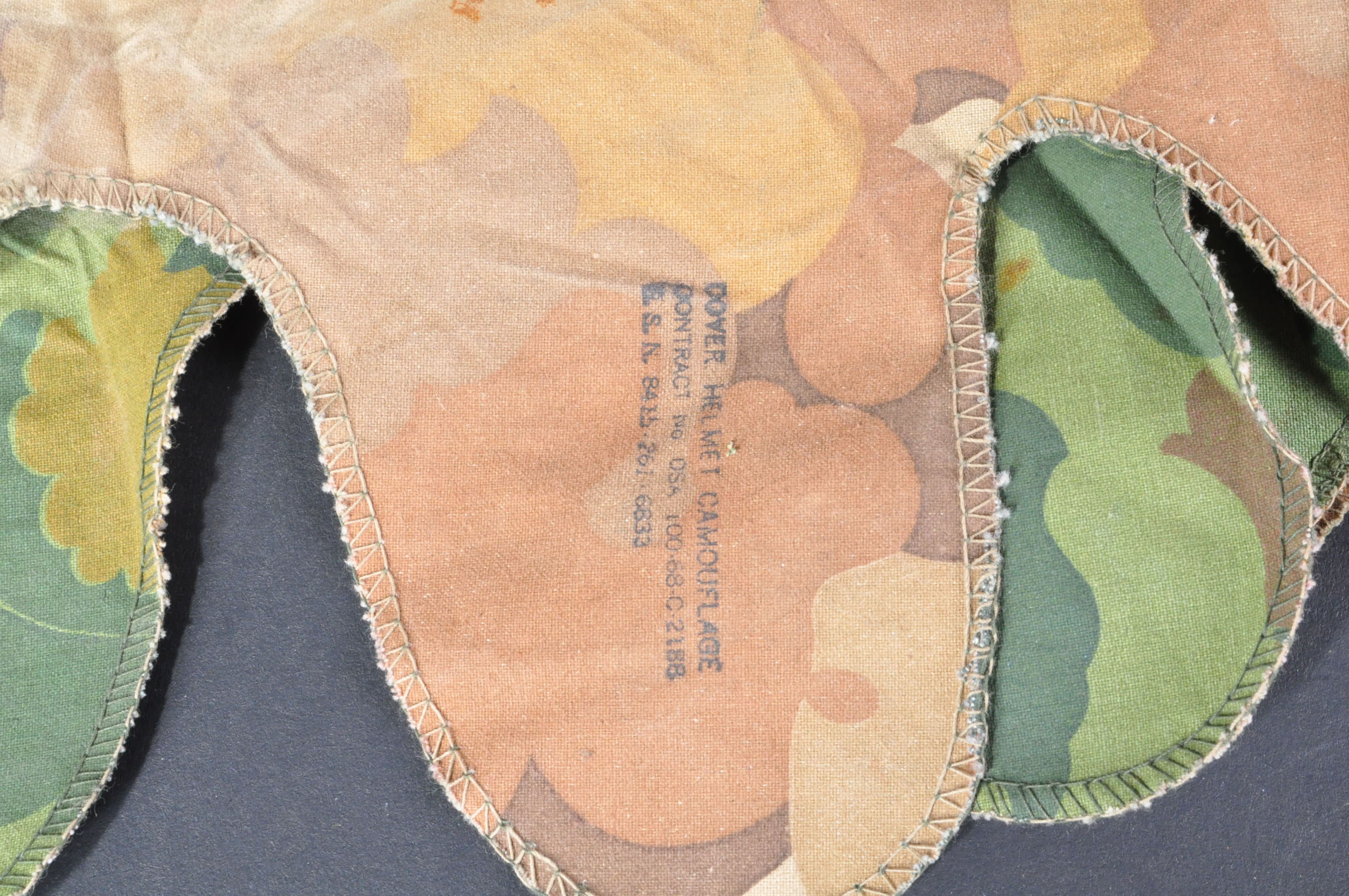 COLLECTION OF FOUR 20TH CENTURY CAMOUFLAGE HELMET COVERS - Image 3 of 6