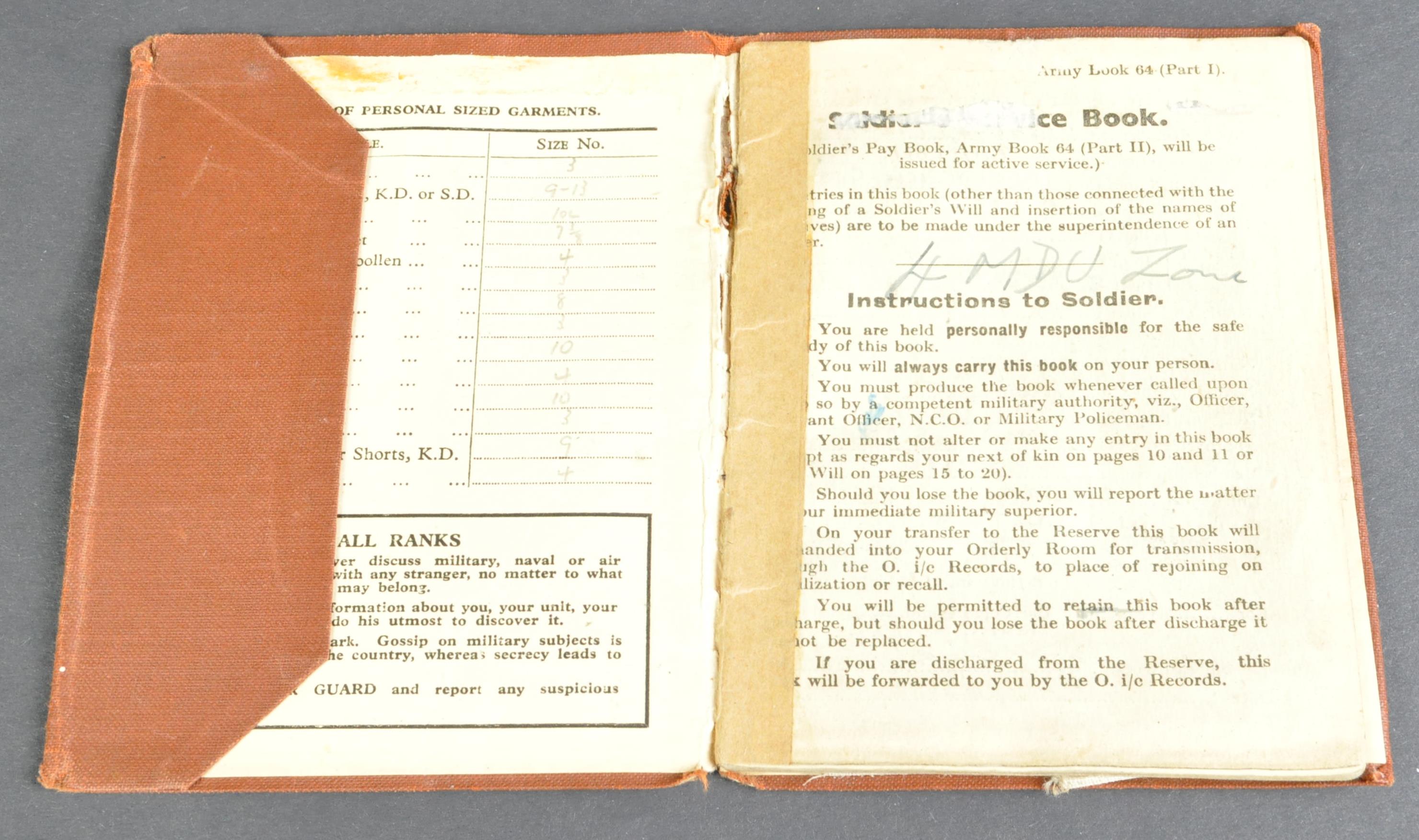 WWII SECOND WORLD WAR SOLDIER'S KNIFE & SERVICE RECORD - Image 2 of 5