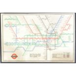 WWII SECOND WORLD WAR 1941 LONDON UNDERGROUND ISSUED SHELTER MAP