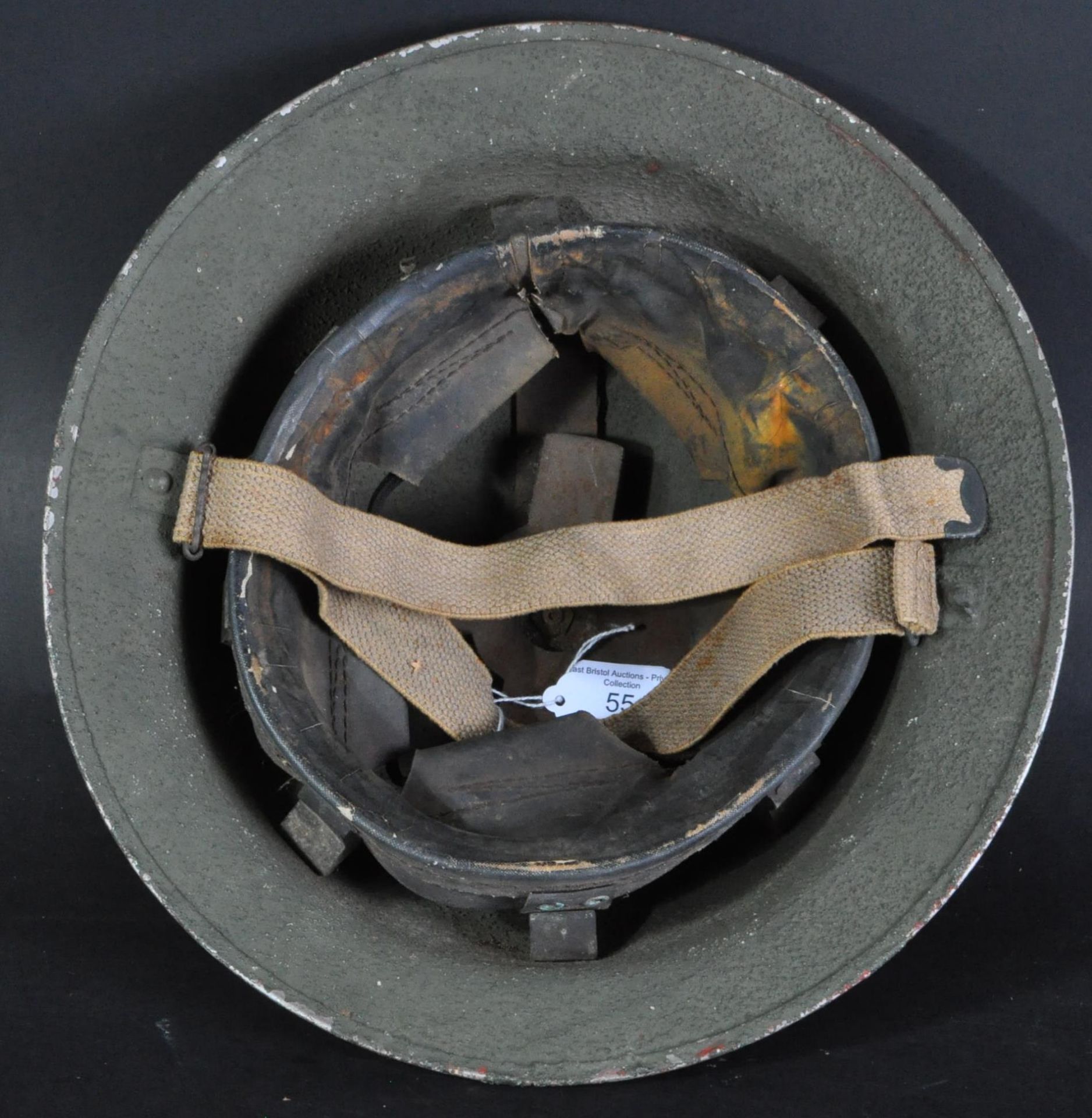 WWII SECOND WORLD WAR STEEL BRODIE COMBAT HELMET - Image 3 of 3