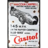 SIR MALCOLM CAMPBELL LAND SPEED RECORD - ENAMEL CASTROL SIGN