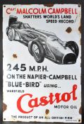 SIR MALCOLM CAMPBELL LAND SPEED RECORD - ENAMEL CASTROL SIGN
