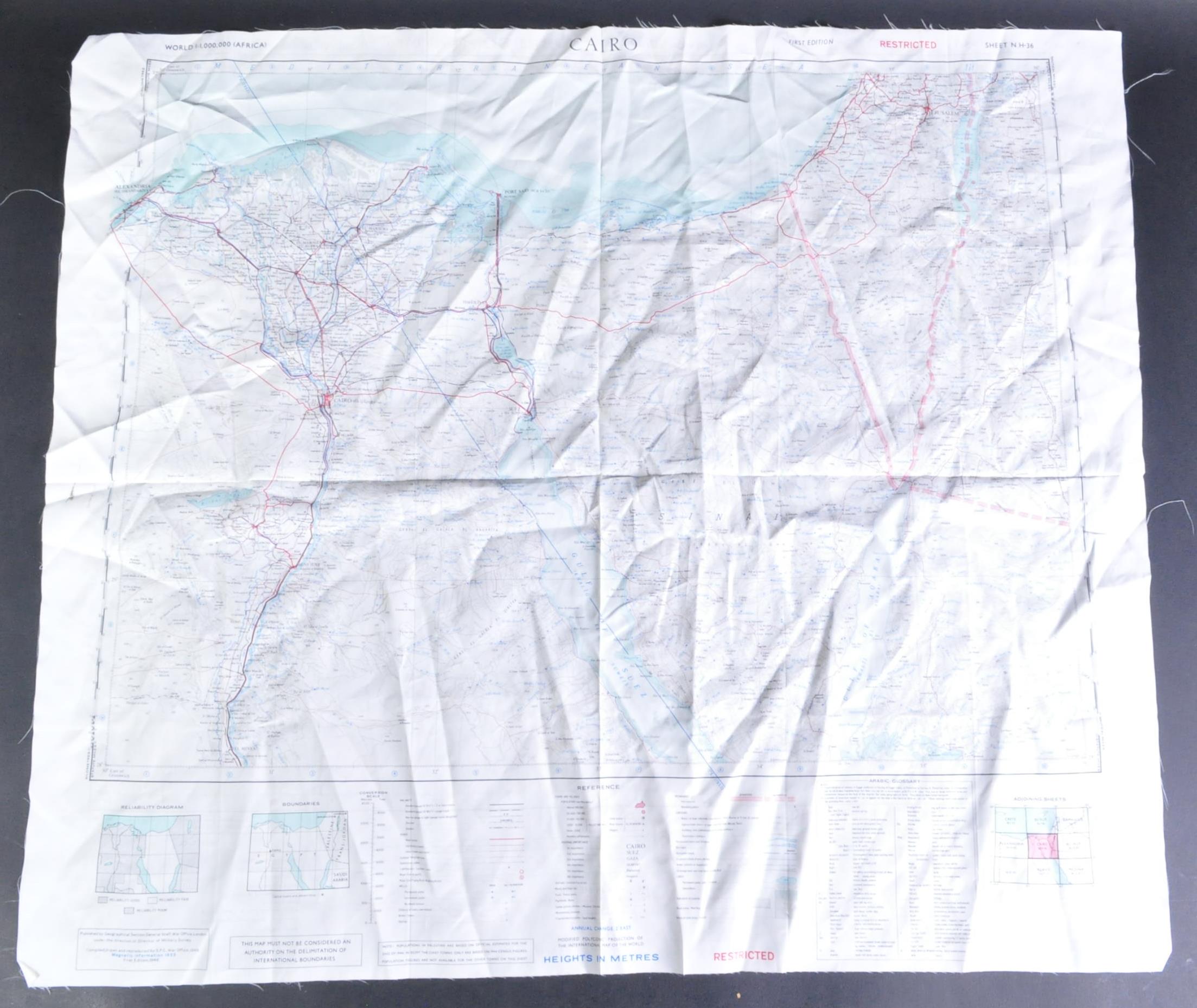 WWII INTEREST - ORIGINAL NORTH AFRICA SILK ESCAPE MAP